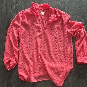 J. Crew Clip/Swiss Dot with Ruffleneck and Cottagecore Size